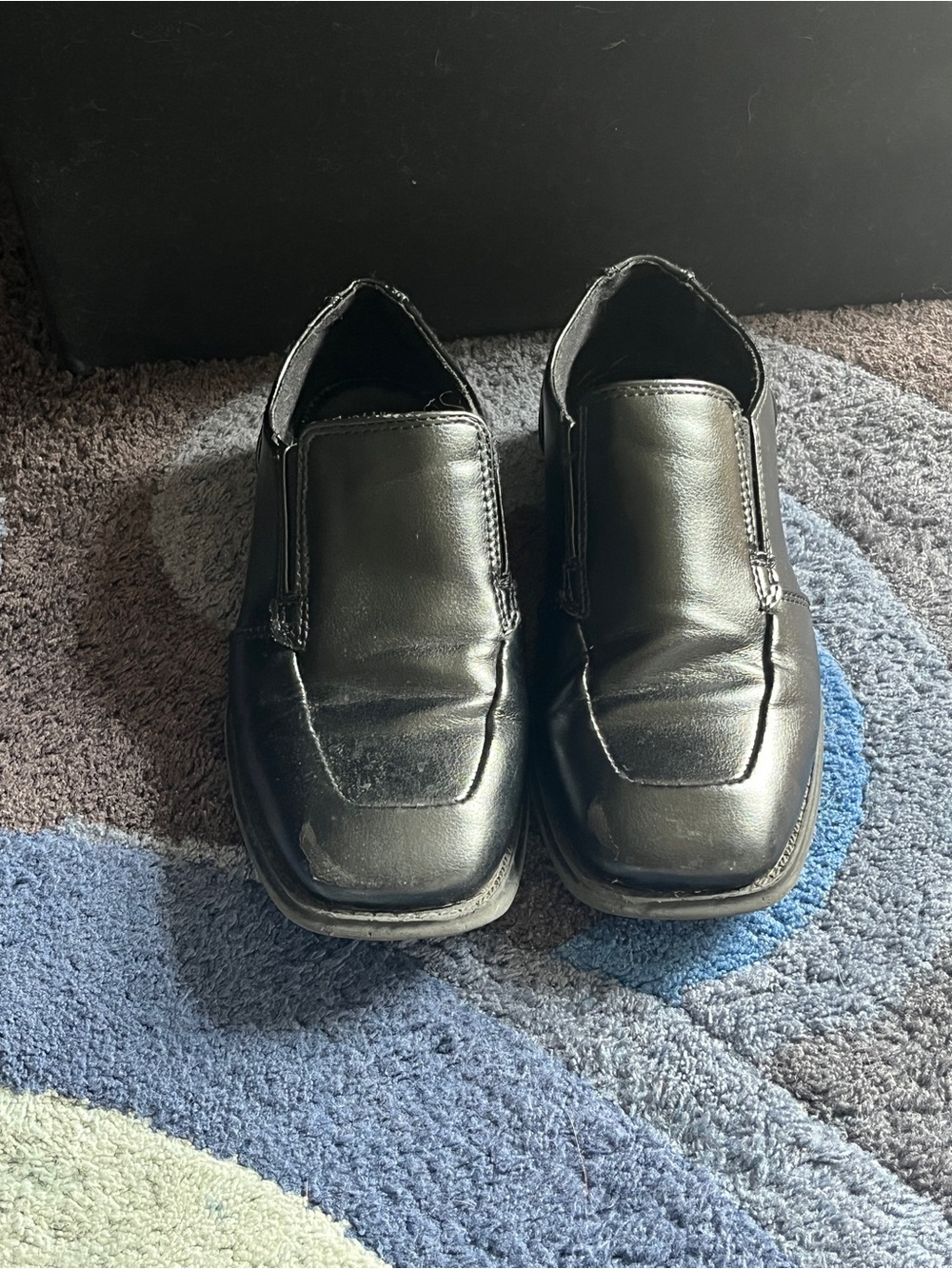 Boys Black Slip-On Dress Shoes